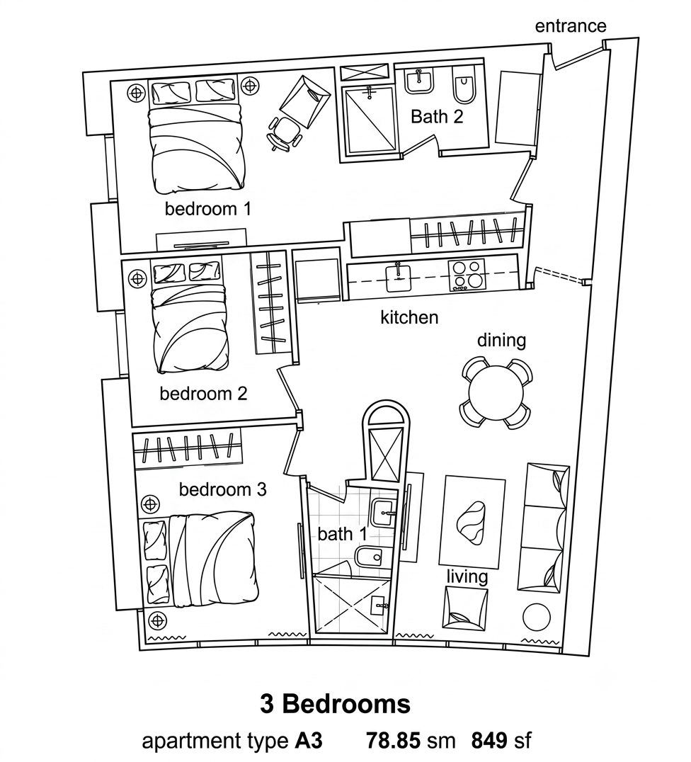 Floor plan - Sky Suites @ KLCC, Tenanted & Fully Furnished - Image 18