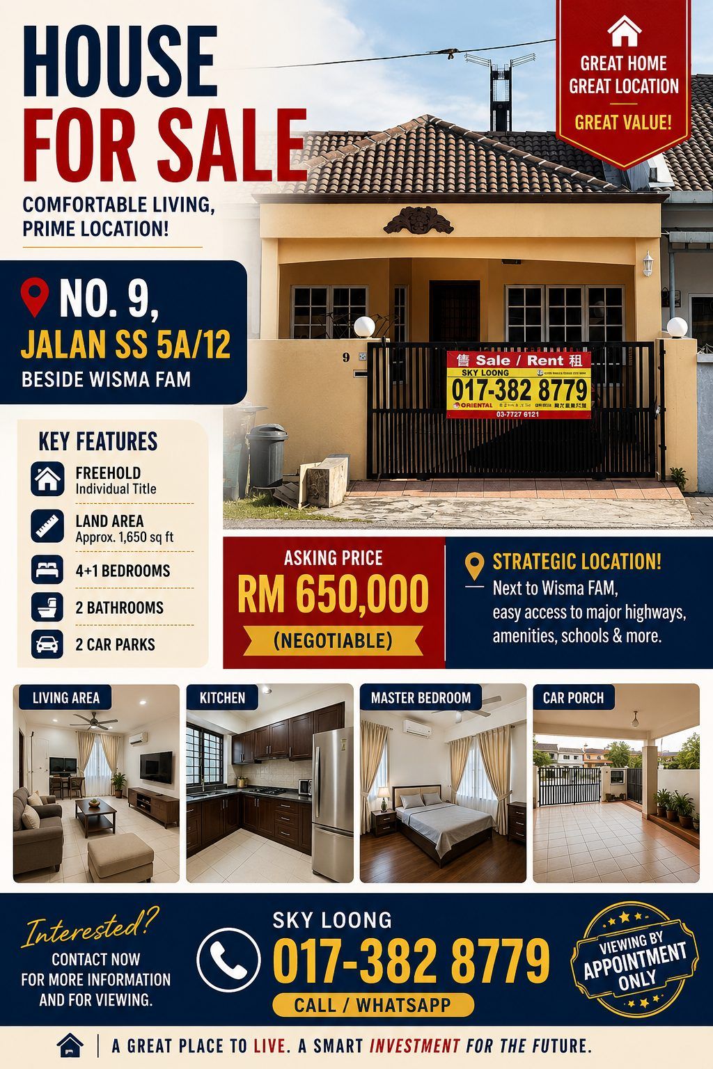 SS5A single storey house for sale (WISMA FAM) - Image 1