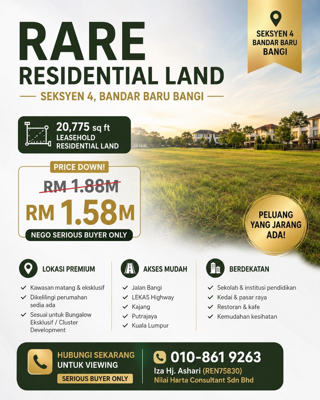 Other - “TANAH BANGI UNTUK DIJUAL | 20,775 SQFT | SEKSYEN 4 | RM1.50 JUTA” - Image 1