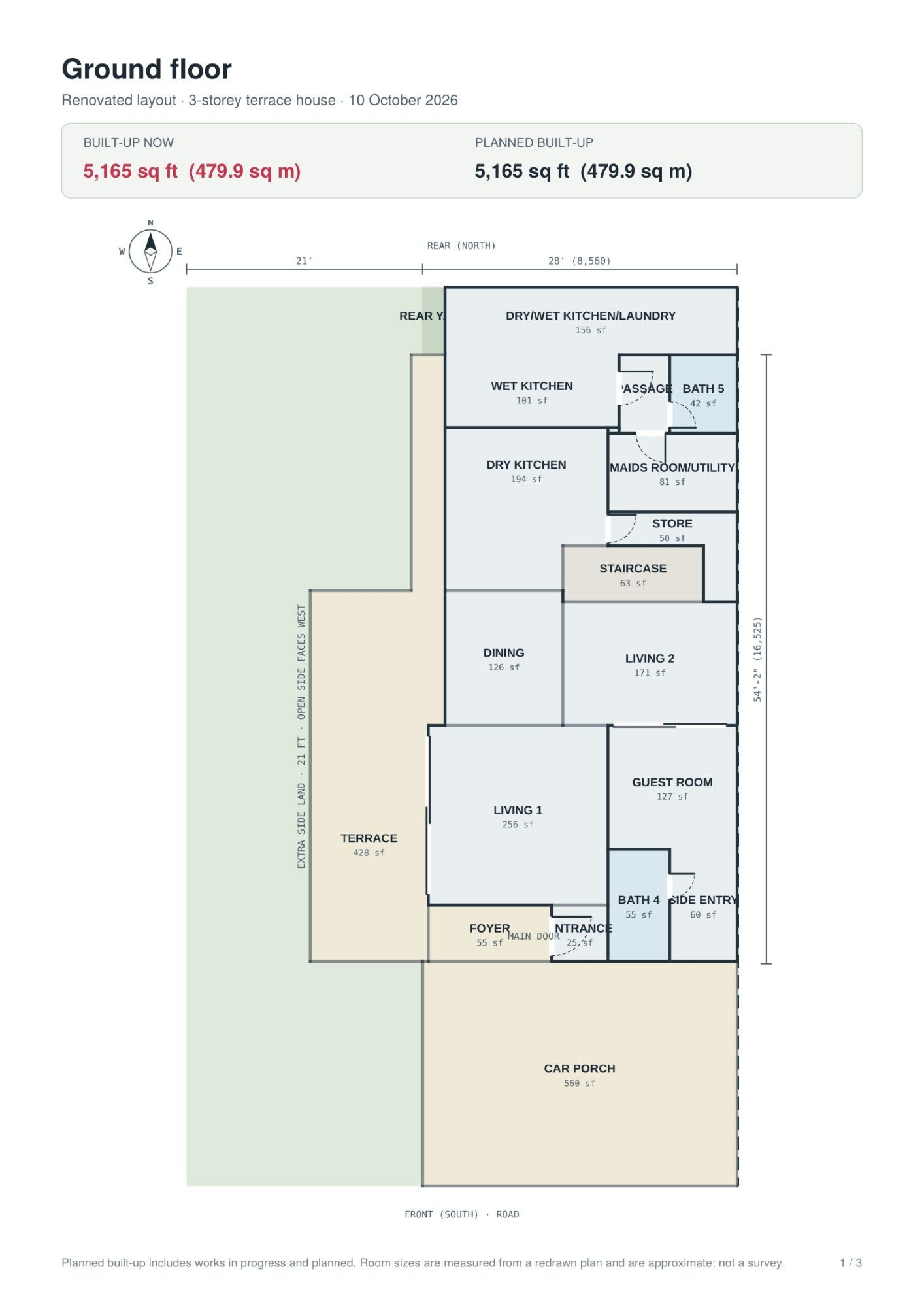 Floor plan - For Sale or Rent: Fully Renovated 3-Storey End-Lot Terrace with Private Pool, Open Spaces & Extra Land – Denai Alam - Image 33