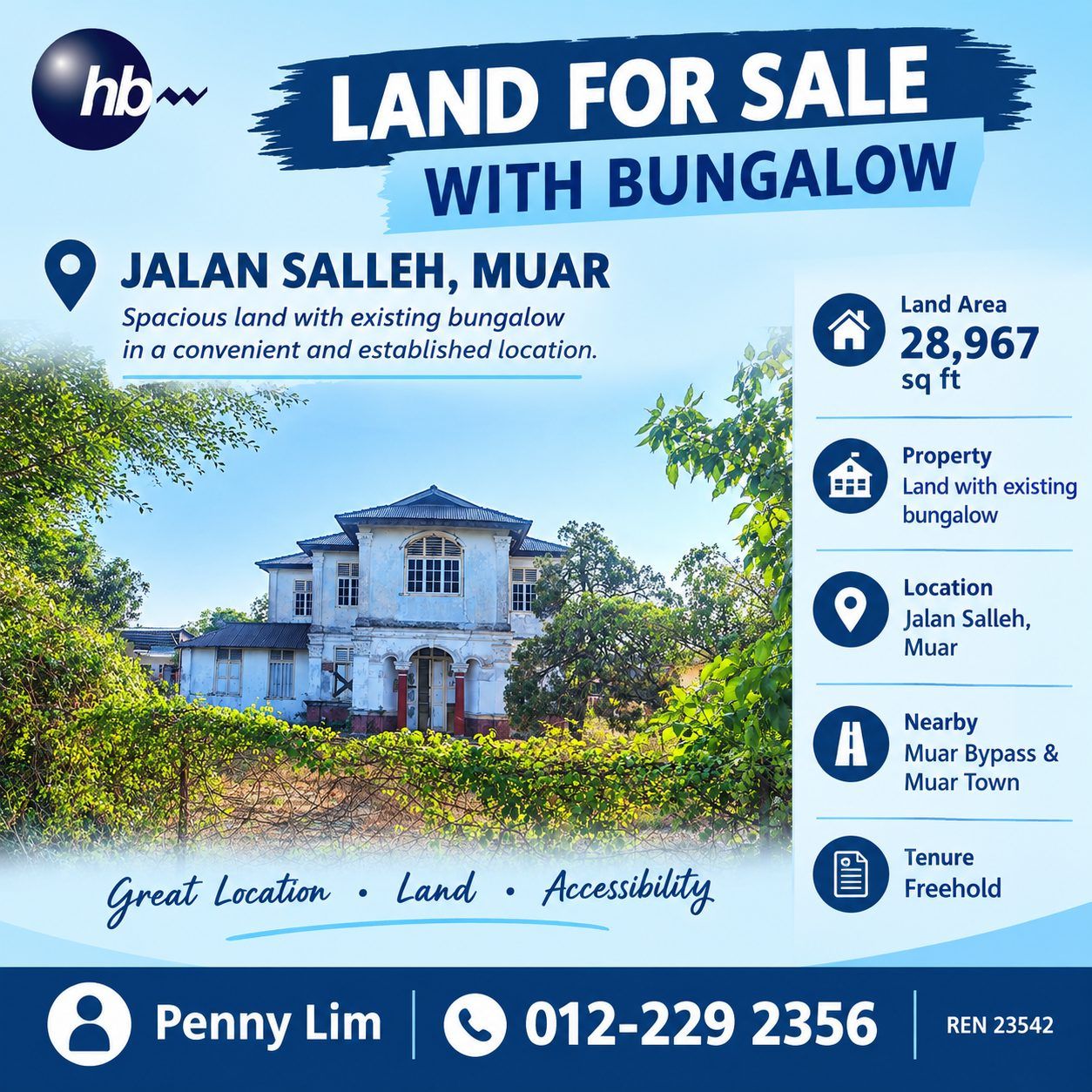 Land with bungalow Jalan Salleh Muar - Image 1