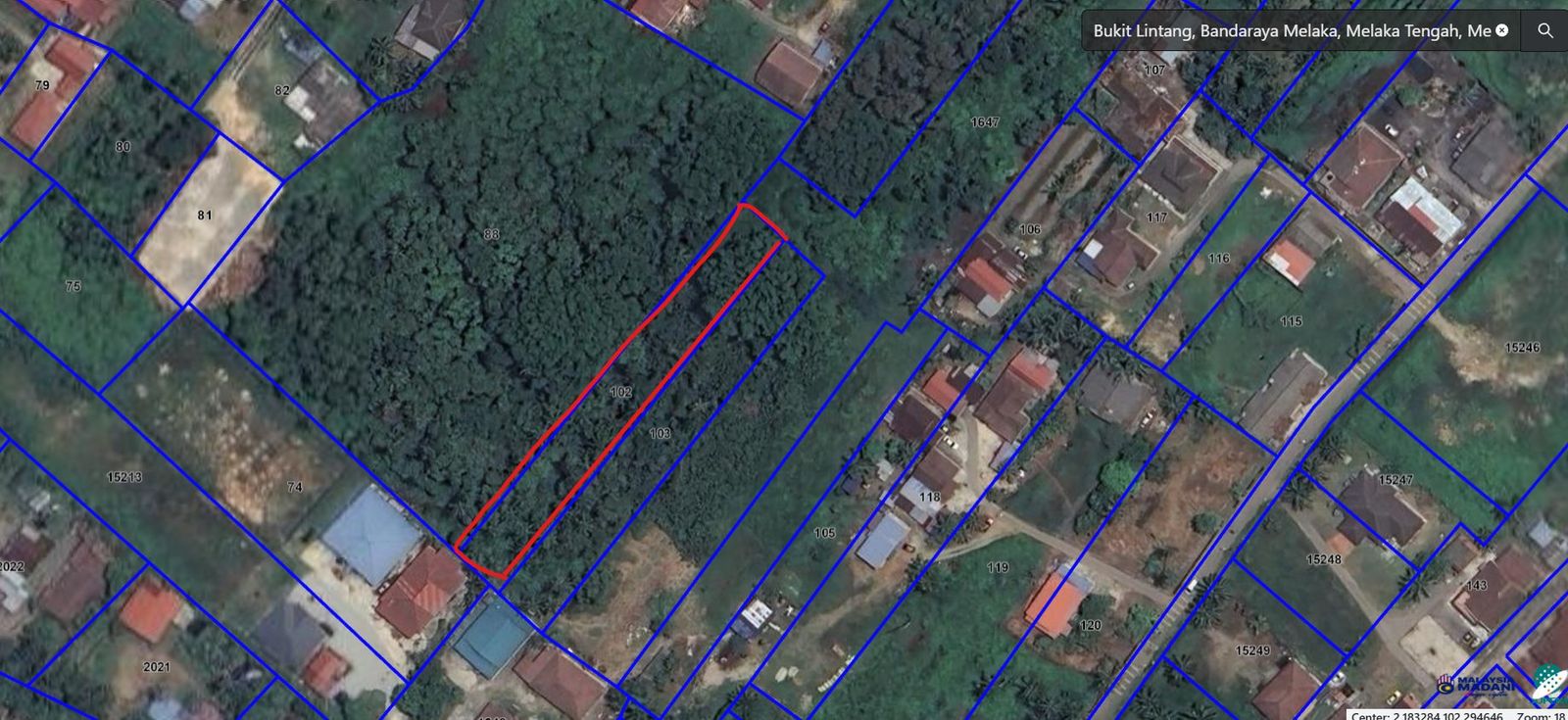 Freehold 1.7781 Hectare Land for Sale – Bukit Lintang, Melaka - Image 1
