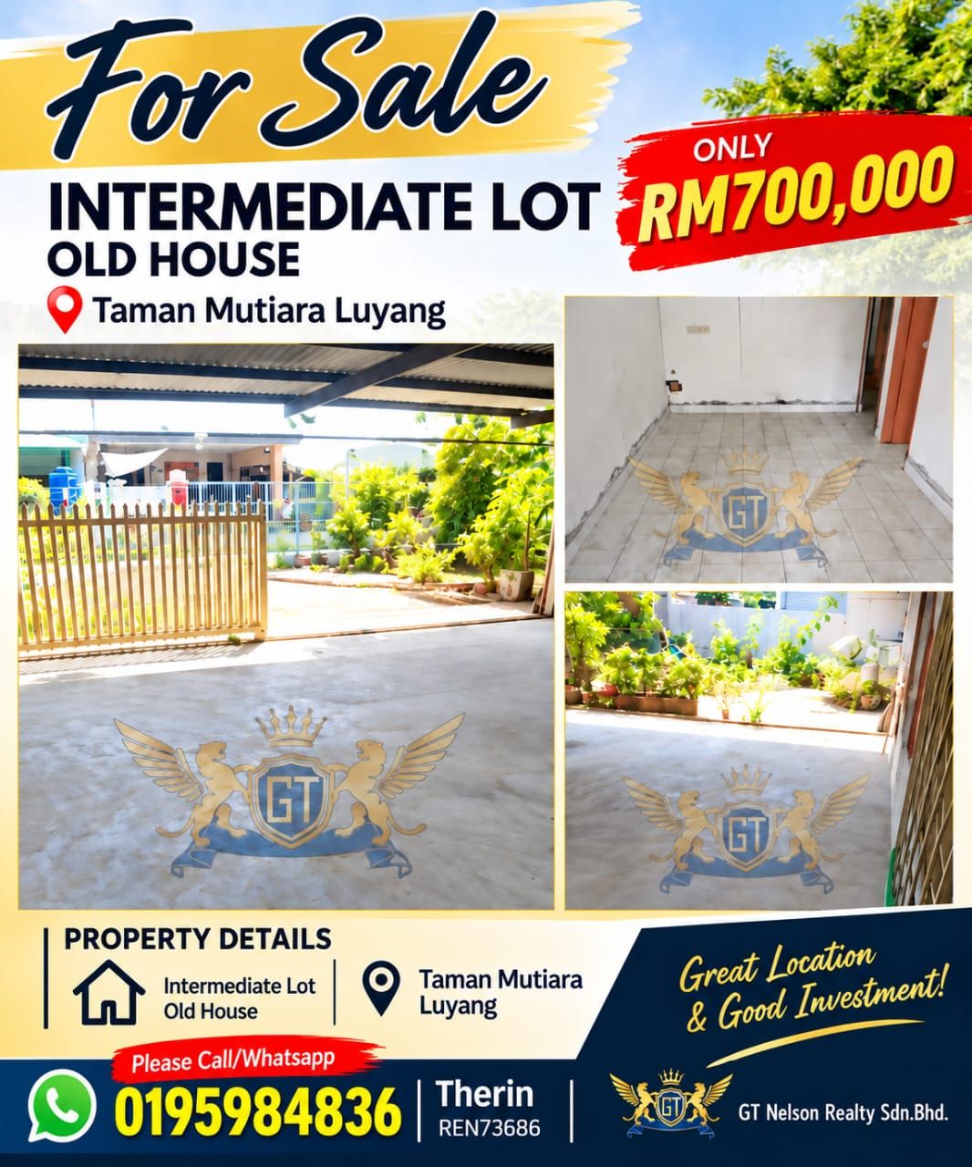 Car porch - FOR Sale Land & Old Single Storey House - Image 1