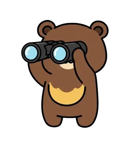Bear looking through binoculars